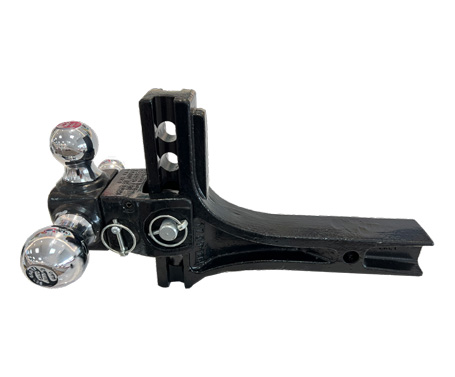 Cast adjustable dual ball mount of tow truck