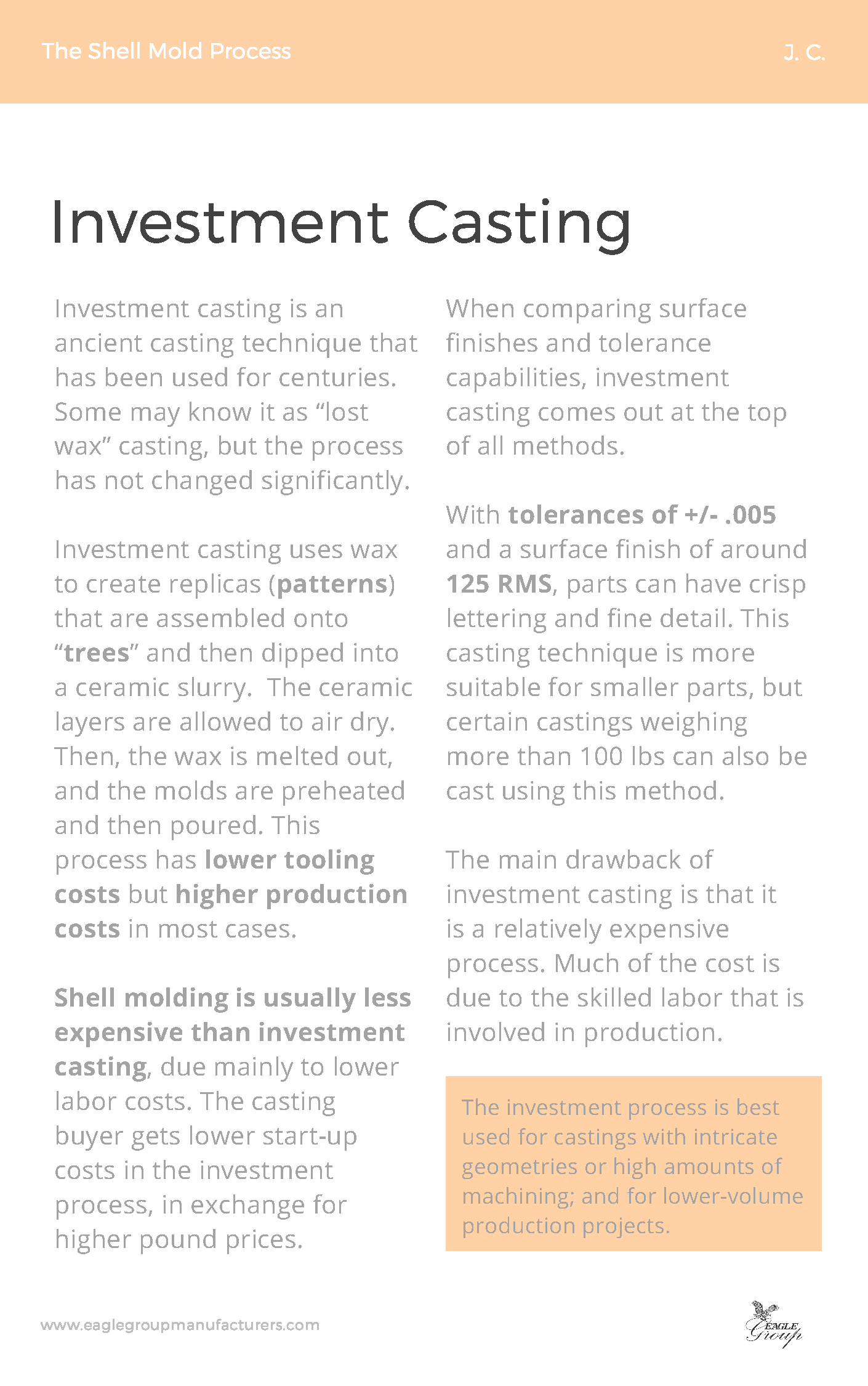 Shell Molding Process Guide- The Eagle Group(图20)